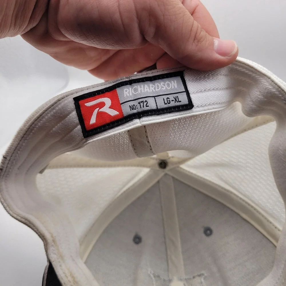 Richardson 172 Flexfit Hat Grey White Mesh Back Embroidered Letter H LG-XL Cap